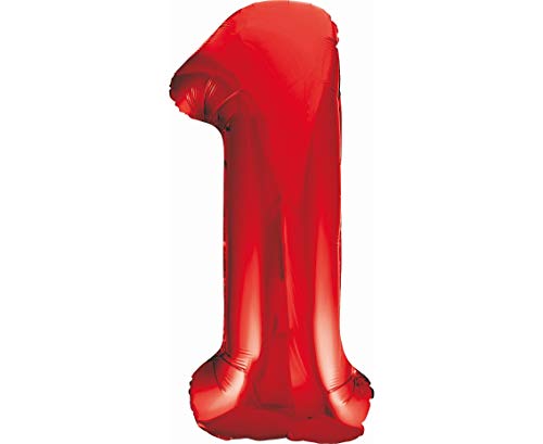 GoDan Luftballon Zahl 1 Rot, in XXL-Größe – 85 cm, Folienballon mit einem selbstschließenden Ventil, Zimmer- und Raumdekoration beim Geburtstag, Jubiläum, Jahrestag, Hochzeitstag oder Firmenevent GoDan Luftballon Zahl 1 Rot, in XXL-Größe – 85 cm, Folienballon mit einem selbstschließenden Ventil, Zimmer- und Raumdekoration beim Geburtstag, Jubiläum, Jahrestag, Hochzeitstag oder Firmenevent von Beauty&Charm