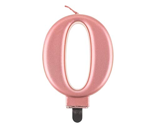 GoDan Beauty&Charm Geburtstagskerze Zahl 0 Größe 8 cm, Wachskerze in Metallic Rosa mit Goldschimmer, Zahlenkerze zur Dekoration von Geburtstagskuchen, Geburtstagstorte, Geburtstagszug, Jubiläum GoDan Beauty&Charm Geburtstagskerze Zahl 0 Größe 8 cm, Wachskerze in Metallic Rosa mit Goldschimmer, Zahlenkerze zur Dekoration von Geburtstagskuchen, Geburtstagstorte, Geburtstagszug, Jubiläum von Beauty&Charm