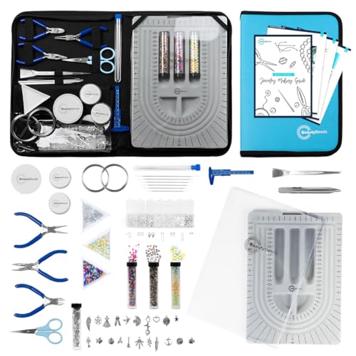 BeautyBeads Extended Jewelry Kit für Erwachsene mit Werkzeugen, Perlen und Anhängern - Schmuckherstellung und Reparatur von Armbändern/Ketten/Orbändern - mit Aufbewahrungsbeutel und eBook-Handbuch von BeautyBeads