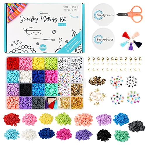 BeautyBeads Polymer Clay Beads Perlen Set, +3000 Stück und 15 Farben, DIY-Armband und Halskette, Met +350 Extra Zubehör BeautyBeads Polymer Clay Beads Perlen Set, +3000 Stück und 15 Farben, DIY-Armband und Halskette, Met +350 Extra Zubehör von BeautyBeads