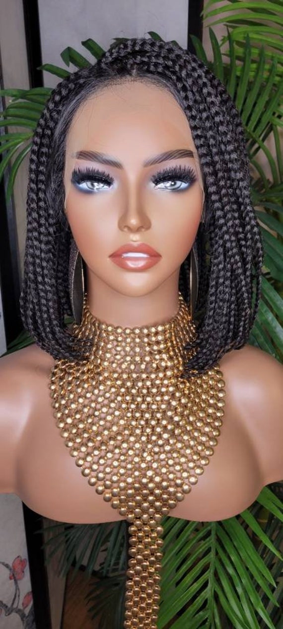 Perücke Kurzer Bob Box Braids Lace Flexible Scheitel Lace-Front-Perücke Kleine Braid Glueless von Beautyblessings6