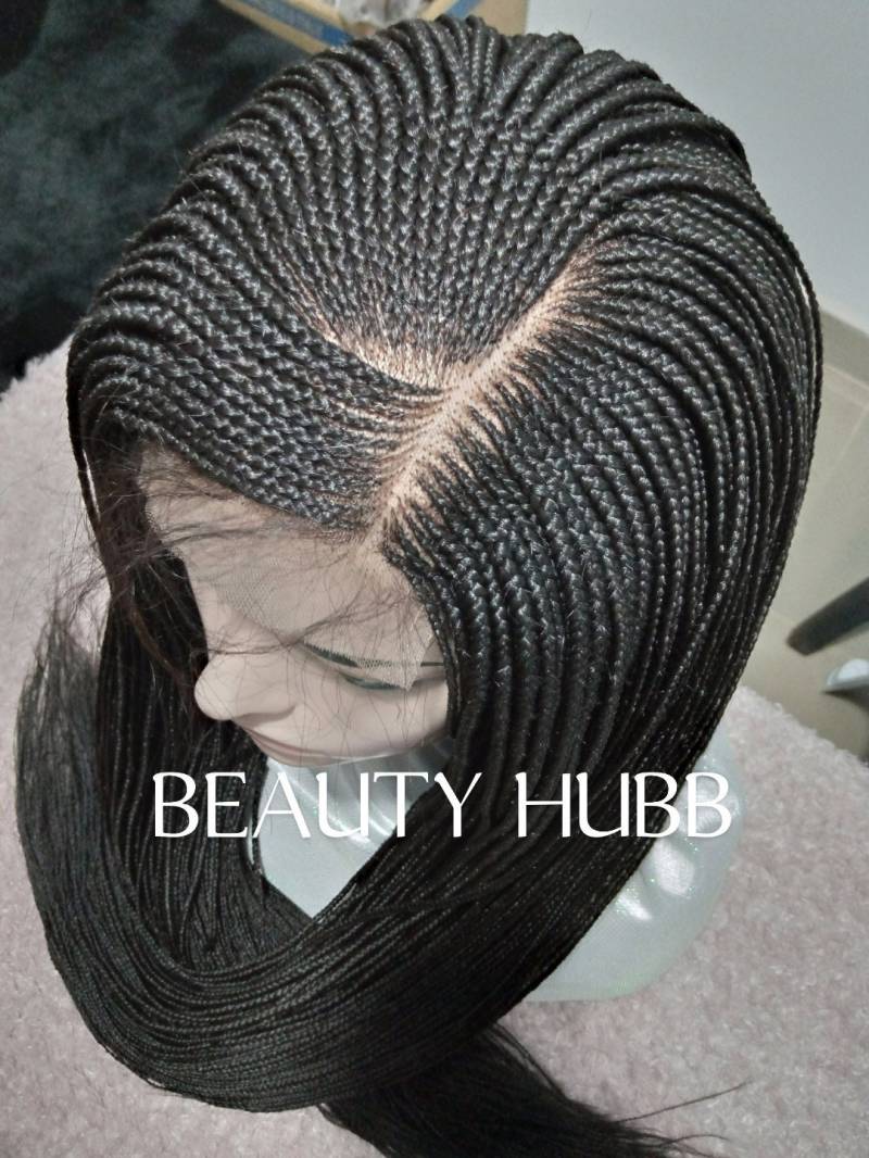 Box Braid Perücke, Geflochtene Zöpfe Cornrow Geschenke Für Frauen, Schwarze Frauenperücke, Handgemachte Braided Perücke von Beautyhubb