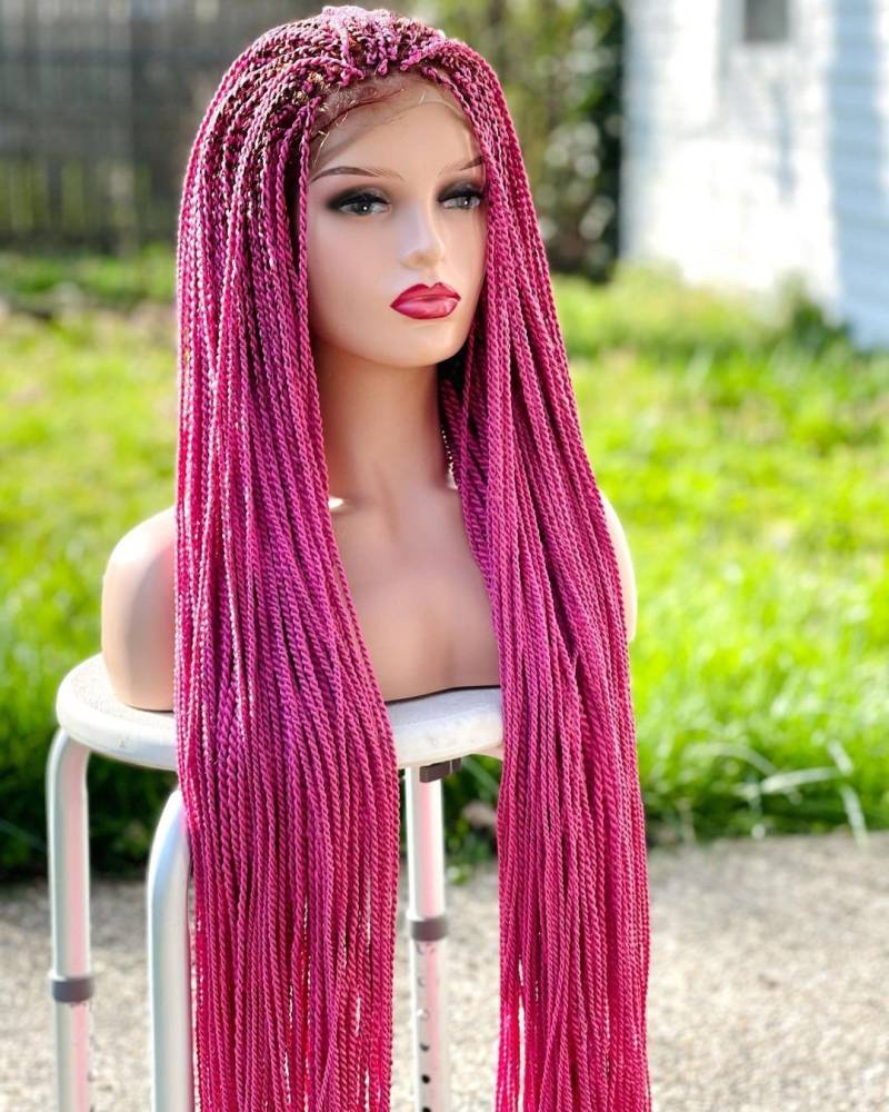 Geschenk Für Frauen Geflochtene Perücke Schwarze Frauen, Seil Twists in Schwarz, Klebstofflose Mittelgroße Drehungen. Maßgeschneidertes Gerät von Beautyhubb