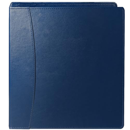 Beautyus 3-Ringbuch aus braunem Leder im Vintage-Stil, 5,1 cm Rücken, passend für Briefpapier (21,6 x 27,9 cm), integrierte Innentaschen, Aktenordner, Premium-Business-Organizer (Blau, 5,1 cm) von Beautyus