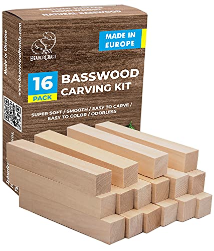 BeaverCraft BW16 Lindenholz-Schnitzblöcke Schnitzholz zum Holzschnitzen Holzblöcke zum Schnitzen Holzschnitzset für Anfänger Lindenholzblöcke Schnitz-Kit Unfertige Holzblöcke BeaverCraft BW16 Lindenholz-Schnitzblöcke Schnitzholz zum Holzschnitzen Holzblöcke zum Schnitzen Holzschnitzset für Anfänger Lindenholzblöcke Schnitz-Kit Unfertige Holzblöcke von BeaverCraft