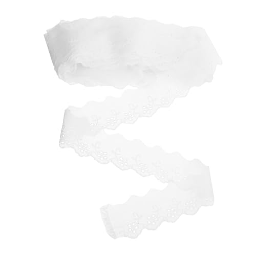 Beavorty 1 Rolle Baumwollstickte Spitze Schnürsenkel Party Brautjungfer Hochzeit Kleidungsstücke Bastelspitzenband Stoffbesatz nähen breiter Spitzenbesatz Baumwolle Weiß von Beavorty