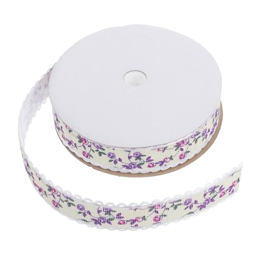 Beavorty 1 Rolle Spitzen band dekoration geschenkband Blumenschleifenband Dekorative Bögen geschenkverpackung floral bedrucktes Band geblümtes Band Spitzenband Polyester Violett Beavorty 1 Rolle Spitzen band dekoration geschenkband Blumenschleifenband Dekorative Bögen geschenkverpackung floral bedrucktes Band geblümtes Band Spitzenband Polyester Violett von Beavorty