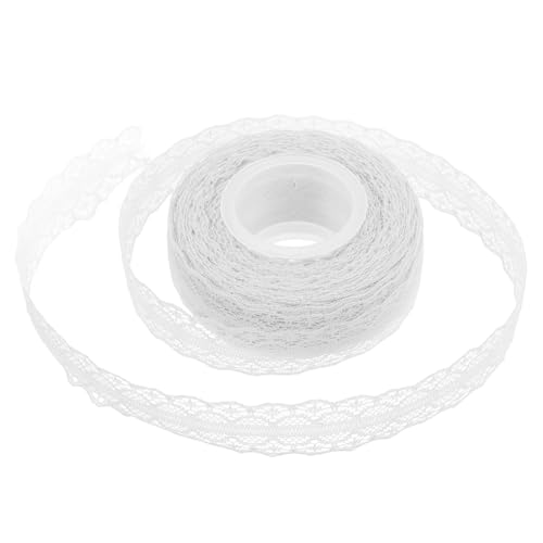 Beavorty 1 Rolle Spitzenband Geschenkband Geschenkband Zum Basteln Brautkleidbesatz Elegantes Dekoband Für Blumenstrauß Vintage Dekoband Spitzenbesatz Weiß von Beavorty