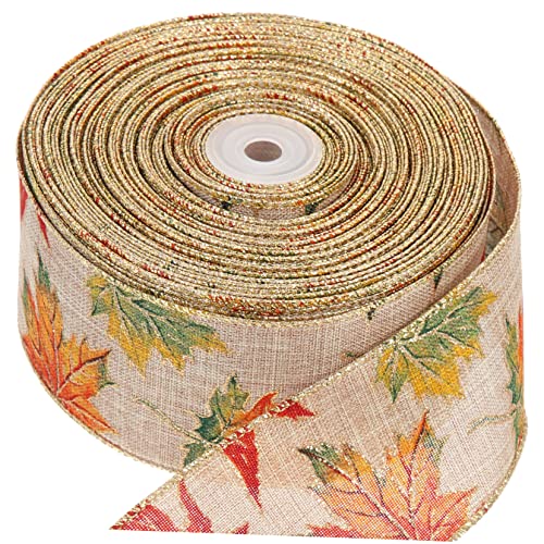 Beavorty 1 Rolle dekoratives Band seidenband ribbon party dekoration Dekorationsband party decoration Baum Gold Sackleinen verschleißfestes Geschenkband praktisches Bastelband Polyester von Beavorty