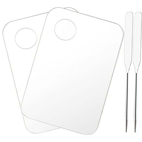 Beavorty 1 Satz Farb -Tweaking -Stick -Set Machen Mischen Mischpalette Kosmetischer Spatel Farbmischtablett Malenmischspatel Palettenplatte Mischtabletts Rostfreier Stahl Transparent von Beavorty