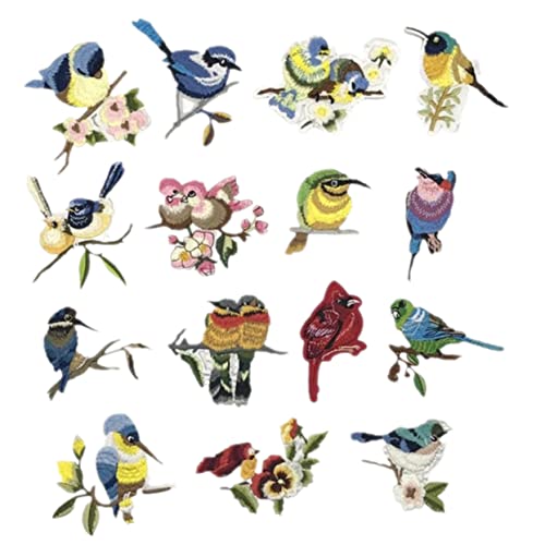 Beavorty 1 Satz Patch -stickstoff Nähen Aufnäher in Vogelform Flicken Für Jacken Bestickt Flicken Für Kleidung Gestickte Anwendung Applikationen Stickerei Flecken Stickgarn 15 Stück von Beavorty