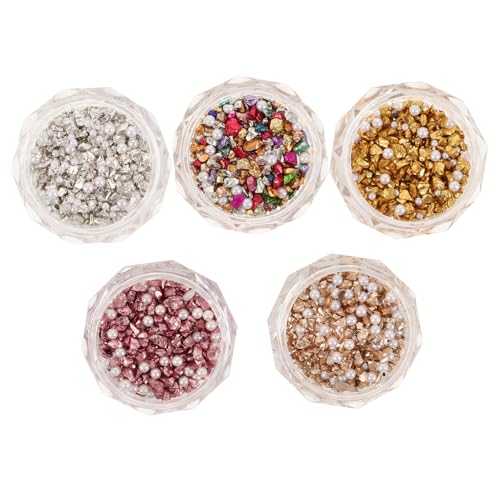 Beavorty 10 Kartons Nagelkunst Dekoration Irreguläre Glitzersteine Mini Perlen Nail Art Schmuck Maniküre Zubehör Für Frauen DIY Nail Rhinestones von Beavorty