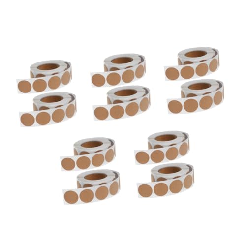 Beavorty 10 Rollen Bastelaufkleber Kraftpapier Je Selbstklebende Runde Etiketten Beschreibbare Aufkleber mit Starkem Vielseitig für Geschenkverpackung Briefumschläge Scrapbooking Büro und von Beavorty