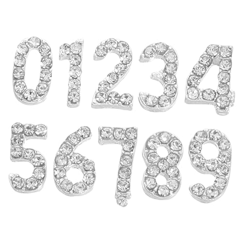 Beavorty 100 Stück Glitzernde Nummern Nagel Schmuck Flatback Strass Nail Art Verzierungen für DIY Maniküre Mädchen Party Festival Performance Zubehör von Beavorty