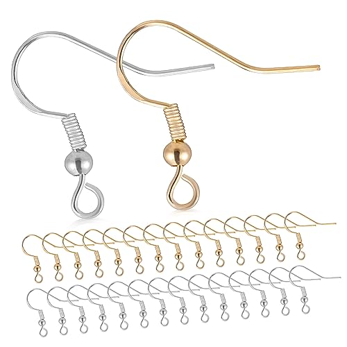 Beavorty 100Paare Ohrhaken DIY Ohrringe mit Transparenten Ohrstoppern für Schmuckherstellung Bastelprojekte Hochwertige Ohrhaken für Kreative Designs von Beavorty