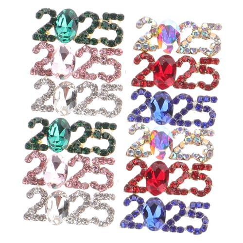 Beavorty 12 Stück Teiliges Nail Art Dekorationen mit Zahlen Strasssteinen Glitzernde Nagelcharms für DIY Maniküre für Kreative Nagelkunst und Persönliche Designs von Beavorty