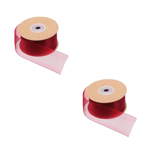Beavorty 2 Rollen Organza Schneegarnband Rolle Doppelseitig Glänzendes Chiffonband Weinrot Vielseitig für Diy Schleifen Geschenkverpackung Haar und Blumenstraußdekoration bei Hochzeiten und Beavorty 2 Rollen Organza Schneegarnband Rolle Doppelseitig Glänzendes Chiffonband Weinrot Vielseitig für Diy Schleifen Geschenkverpackung Haar und Blumenstraußdekoration bei Hochzeiten und von Beavorty