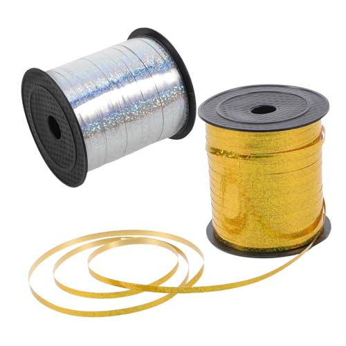 Beavorty 2 Rollen Yards Holografisches Geschenkband für Ballons und Hochzeitsdekoration Strapazierfähig Farblich Strahlend für Bastelprojekte Beavorty 2 Rollen Yards Holografisches Geschenkband für Ballons und Hochzeitsdekoration Strapazierfähig Farblich Strahlend für Bastelprojekte von Beavorty
