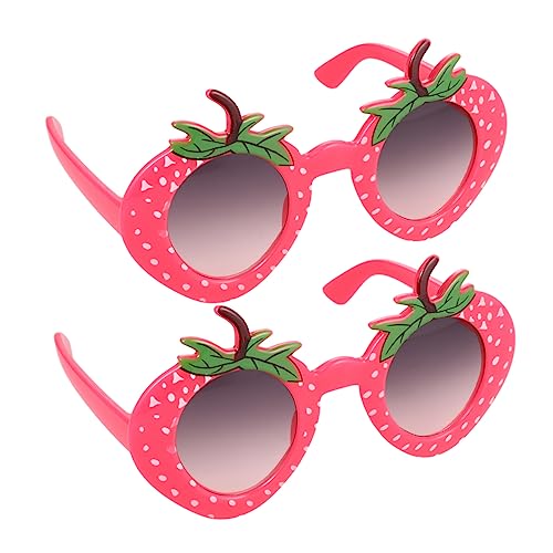 Beavorty 2 Stück Cosplay-Party-Brille kindersonnenbrille spaßbrillen brille karneval witzige lustige Brille Erdbeer-Partygläser rot von Beavorty
