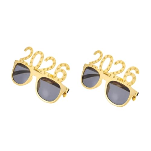 Beavorty 2 Stück Glitzernde Partybrille aus Robustem Pc Material Leichte Tragbare Neujahrsbrille für Silvester Abschlussfeiern Weihnachtsdeko Fotorequisite und Festliches Accessoire von Beavorty