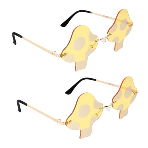 Beavorty 2 Stück Teiliges Pilz Sonnenbrillen Randlos Retro Jahre Stil UV Schutz Lustige Party und Festivalbrille Unisex Kreative Kostümaccessoires Beavorty 2 Stück Teiliges Pilz Sonnenbrillen Randlos Retro Jahre Stil UV Schutz Lustige Party und Festivalbrille Unisex Kreative Kostümaccessoires von Beavorty