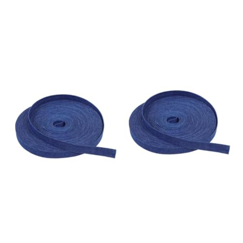 Beavorty 2 Stück Vintage Denim Stoffband Tiefblaue Jeansborte für Diy Basteln Haarschmuck Schleifen Bekleidungszubehör Geschenkverpackung Bouquets Langlebiges Robustes Material von Beavorty