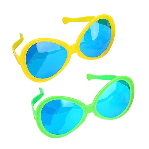 Beavorty 2 Stück lustige Brille Requisiten für Party-Fotoautomaten Lustige Sonnenbrille tragbare Party-Sonnenbrille bunte Party-Sonnenbrille Urlaubs-Sonnenbrille Plastik Zufällige Farbe von Beavorty
