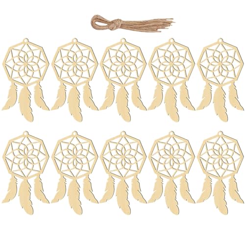 Beavorty 20-teiliger Traumfänger aus Holz, zum Selbermachen, Kunsthandwerk für Traumfänger: Kleine, Leere, Unbehandelte Holzausschnitte, Ornament-traumfänger-set für Die Baumdekoration zu Hause Beavorty 20-teiliger Traumfänger aus Holz, zum Selbermachen, Kunsthandwerk für Traumfänger: Kleine, Leere, Unbehandelte Holzausschnitte, Ornament-traumfänger-set für Die Baumdekoration zu Hause von Beavorty