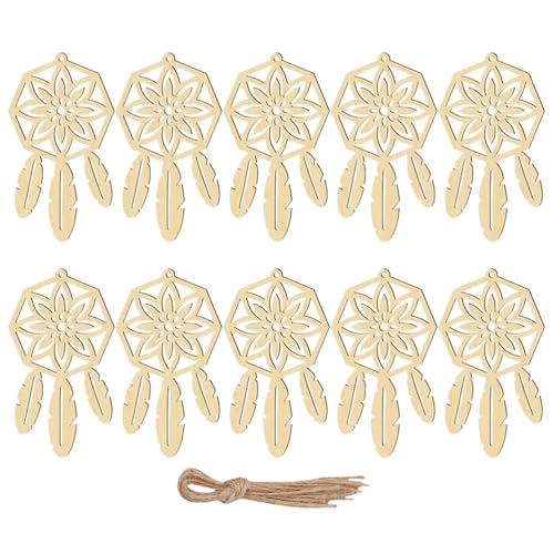 Beavorty 20-teiliger Traumfänger aus Holz, zum Selbermachen, Kunsthandwerk für Traumfänger: Kleine, Leere, Unbehandelte Holzausschnitte, Ornament-traumfänger-set für Die Baumdekoration zu Hause Beavorty 20-teiliger Traumfänger aus Holz, zum Selbermachen, Kunsthandwerk für Traumfänger: Kleine, Leere, Unbehandelte Holzausschnitte, Ornament-traumfänger-set für Die Baumdekoration zu Hause von Beavorty