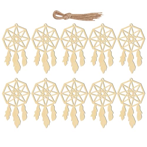 Beavorty 20-teiliger Traumfänger aus Holz, zum Selbermachen, Kunsthandwerk für Traumfänger: Kleine, Leere, Unbehandelte Holzausschnitte, Ornament-traumfänger-set für Die Baumdekoration zu Hause Beavorty 20-teiliger Traumfänger aus Holz, zum Selbermachen, Kunsthandwerk für Traumfänger: Kleine, Leere, Unbehandelte Holzausschnitte, Ornament-traumfänger-set für Die Baumdekoration zu Hause von Beavorty