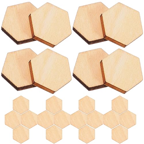 Beavorty 200st Diy-projekte Aus Holz Holzplatte Sechseck Leer Holzformen Basteln Naturholzkreise Puzzleteile Aus Holz Baumscheibe Sechseckige Ausschnittformen Hölzern Schatz Zubehör von Beavorty