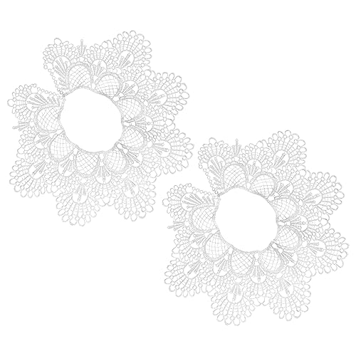 Beavorty 2Stücke Blumenspitzenkragen Applikation Spitzenkragen für DIY Kleidung Weiß Leicht für Kleider Hüte Hochzeitskleidung Kreative Projekte von Beavorty