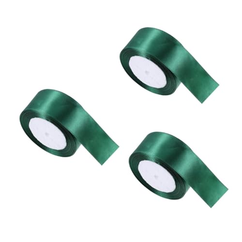 Beavorty 3 Rollen Breites Polyester Geschenkband Dunkelgrün Weiches Flexibles Bastelband für Diy Dekorationen Valentinstag Hochzeiten Geschenkverpackungen Feiertags und Blumenarrangements von Beavorty