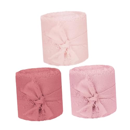 Beavorty 3 Rollen Chiffonband Mit Losen Kanten Geschenkpapier Für Blumensträuße Seidenband Weihnachtsband Hochzeitsgeschenkpapier Blumenbar Zubehör Geschenkpapier Für Brautpartys von Beavorty