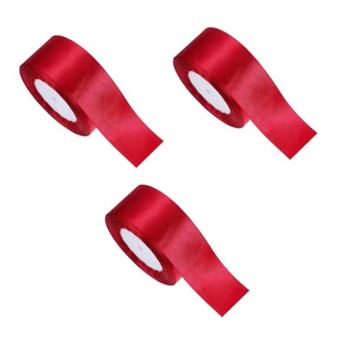 Beavorty 3 Rollen Polyester Geschenkband Breit Weinrot Dekoband für Geschenkverpackung Diy Bastelarbeiten Blumenarrangements Hochzeits und Festtagsdeko von Beavorty