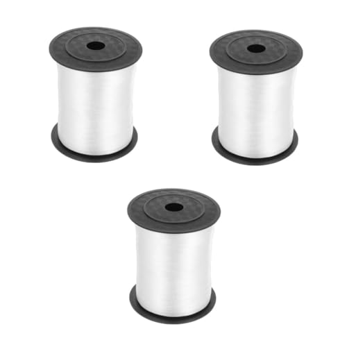 Beavorty 3 Rollen Yards Weiße Curling Dekoband für Ballons Stabile Geschenkband Schnur für Blumensträuße Hochzeitsfeiern Geburtstagsparty Shower Vielseitige Partydekoration von Beavorty