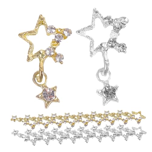 Beavorty 30 Stck. Teiliges Stern Strass Nagelanhänger Metall Nail Charms Gold und Silber Leichte Nageldekoration für Diy Maniküre Funkelnde Sternform für Party Urlaub und Alltag Beavorty 30 Stck. Teiliges Stern Strass Nagelanhänger Metall Nail Charms Gold und Silber Leichte Nageldekoration für Diy Maniküre Funkelnde Sternform für Party Urlaub und Alltag von Beavorty