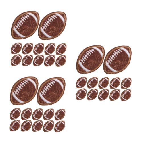 Beavorty 36 Stck. Teiliges Rugby Aufnäher Aufbügeln Bestickte Patches Rugby Form für Kleidung Hüte Taschen Vielseitig für Sportteams Einfache Diy Deko von Beavorty