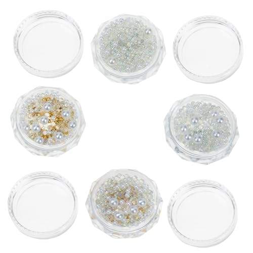 Beavorty 4 Boxen Nageldekorationen Perlenschmuck Gemischte Leicht Eleganter Nageldesign schmuck für Natürliche und Künstliche Nägel DIY Nail Art Zubehör für Alltag und Besondere Anlässe von Beavorty
