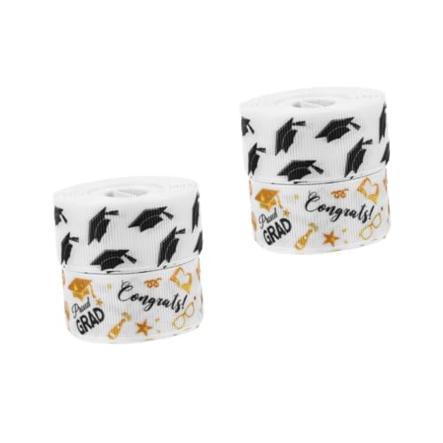 Beavorty 4 Rollen Abschluss Satinband Breit Weiches Polyester Geschenkband für Dekoration Diy Basteln Party Geschenkverpackung mit Festlichem Abschlussmuster Beavorty 4 Rollen Abschluss Satinband Breit Weiches Polyester Geschenkband für Dekoration Diy Basteln Party Geschenkverpackung mit Festlichem Abschlussmuster von Beavorty