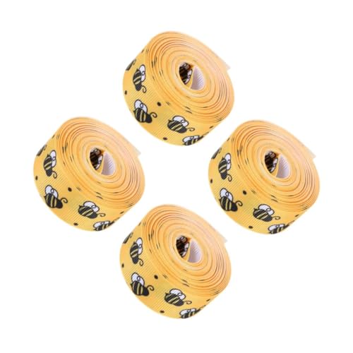 Beavorty 4 Rollen Bee Ribbon Polyester Breit Langlebiges Geschenkband für Blumenarrangements DIY Basteln Dekoratives Schleifenband mit Bienenmuster Vielseitig Einsetzbar Beavorty 4 Rollen Bee Ribbon Polyester Breit Langlebiges Geschenkband für Blumenarrangements DIY Basteln Dekoratives Schleifenband mit Bienenmuster Vielseitig Einsetzbar von Beavorty