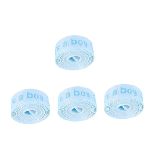 Beavorty 4 Rollen Blaues Junge Geschenkband Breit Rolle Stoffband für Shower Dekoration Diy Basteln Geschenkverpackung Vielseitig Festlich von Beavorty