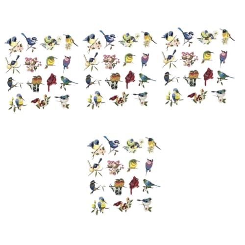 Beavorty 4 Sätze Patch -stickstoff Aufnäher Für Kleidung Nähen Flicken Für Kleidung Flicken Für Jacken Aufnäher Nähen Flecken Vogel-stickerei-patch Flicken Aufnähen Stickgarn 15 Stücke * 4 von Beavorty