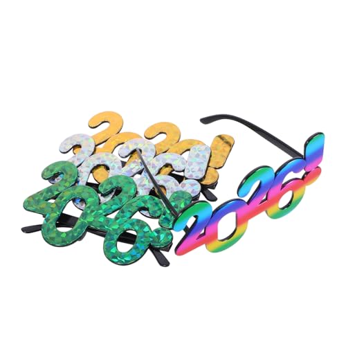 Beavorty 4 Stück Partybrillen Glitzernde Bunte Neujahrs-sonnenbrillen als Foto-requisiten und Partygeschenke für Silvester-feiern Vielseitig und Auffällig von Beavorty