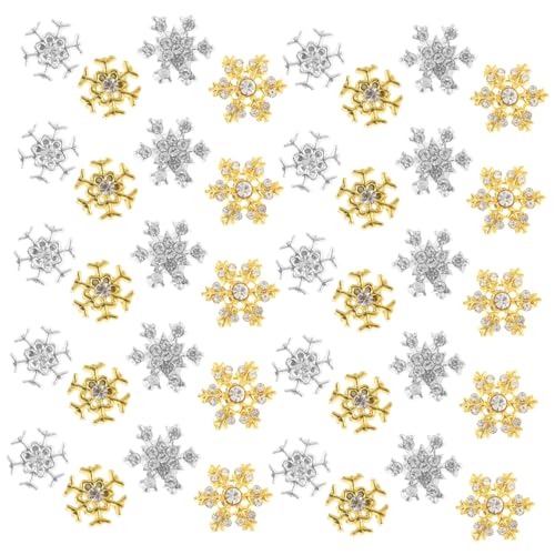 Beavorty 40 Stück Diy Schneeflocken Nageldekor Stilvolle Alloy Nail Art für Heimdekoration Nail Art Zubehör für Anfänger und Diy Projekte von Beavorty