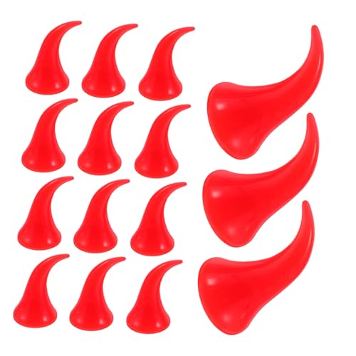 Beavorty 40 Stück Teiliges Halloween DIY Teufelshorn Rote Teufelsohren aus Kunststoff Leichter Kopfschmuck für Haarspangen Haarbänder Bastelmaterial für Party Dekoration und von Beavorty