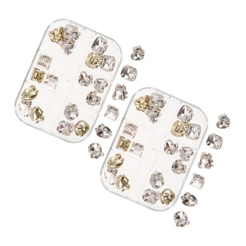 Beavorty 48 Stück Teiliges Nail Art Transparente Glasstrasssteine Flachrückig Langlebig für DIY Nageldekorationen Schmuckherstellung und Basteln von Beavorty