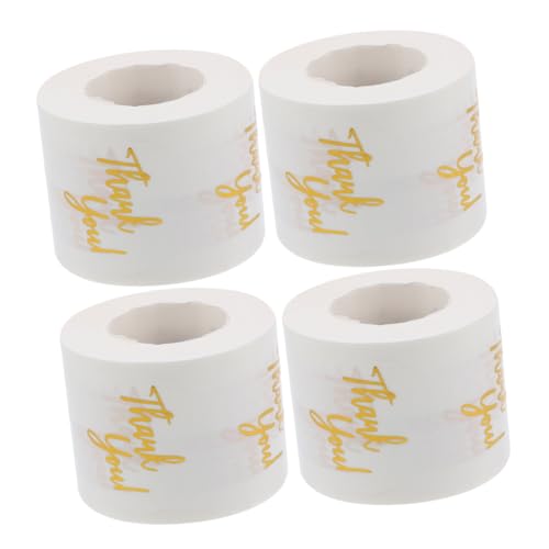 Beavorty 4Rollen Selbstklebende Transparente Etiketten mit Goldenen Akzenten für Hochzeit Kleinunternehmen Rund Beavorty 4Rollen Selbstklebende Transparente Etiketten mit Goldenen Akzenten für Hochzeit Kleinunternehmen Rund von Beavorty