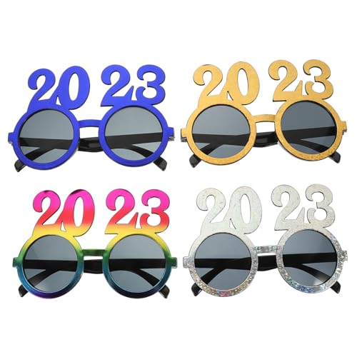 Beavorty 4Stücke Kreative Neujahrspartybrillen Lustige Kostümbrille für Besondere Anlässe Sicher Plastik für Partygänger Unvergessliches Beavorty 4Stücke Kreative Neujahrspartybrillen Lustige Kostümbrille für Besondere Anlässe Sicher Plastik für Partygänger Unvergessliches von Beavorty