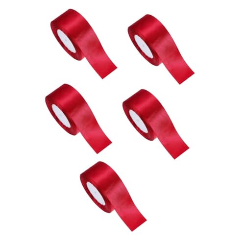 Beavorty 5 Rollen Breites Geschenkband Weinrot Satinband für Blumensträuße Hochzeitsdeko Diy Basteln Verpackung Schleifenband Polyester Glatt Vielseitig Beavorty 5 Rollen Breites Geschenkband Weinrot Satinband für Blumensträuße Hochzeitsdeko Diy Basteln Verpackung Schleifenband Polyester Glatt Vielseitig von Beavorty
